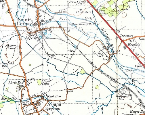 Cerney Wick Lane Map