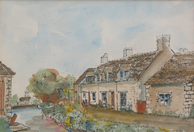 Cottages by Mill Stream [1986]